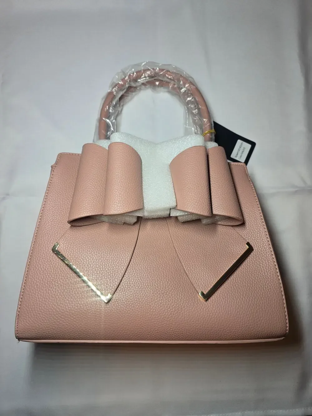 Cresci Mauve Structured Top Handle Satchel Handbag